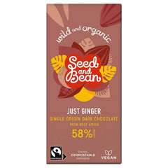 Jag Couture London - New York Organic & Fair Trade 58% dark chocolate bar with ginger