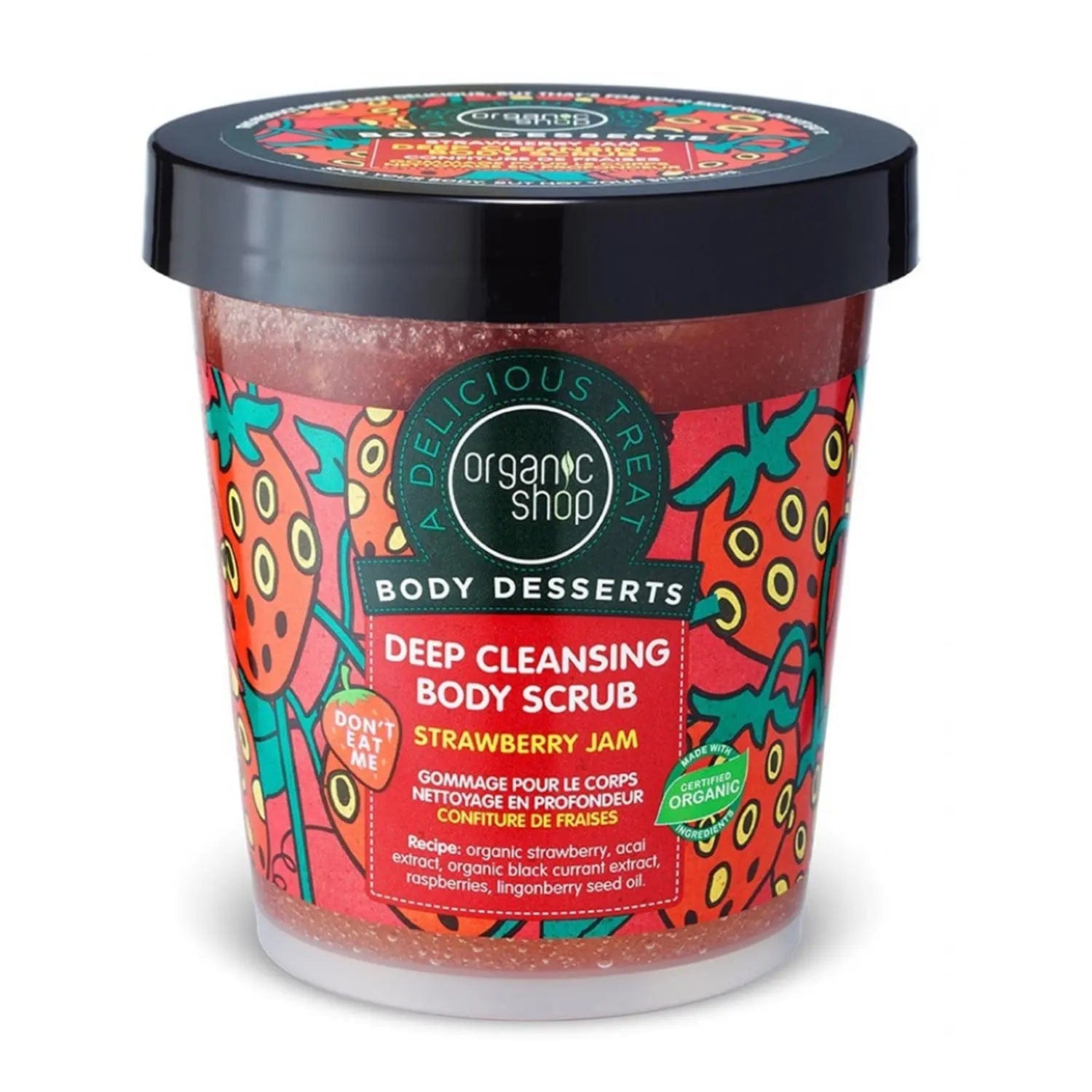 Jag Couture London - New York Organic Shop Body Deserts Exfoliante Deep Cleansing Strawberry 450ml