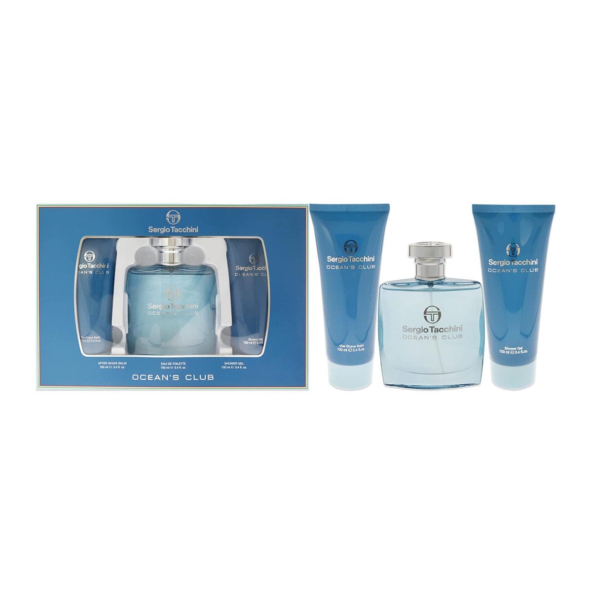 Jag Couture London - New York Sergio Tacchini Ocean's Club Eau De Toilette 100ml Spray Balsamo After Shave 100ml Gel De Baño 100ml