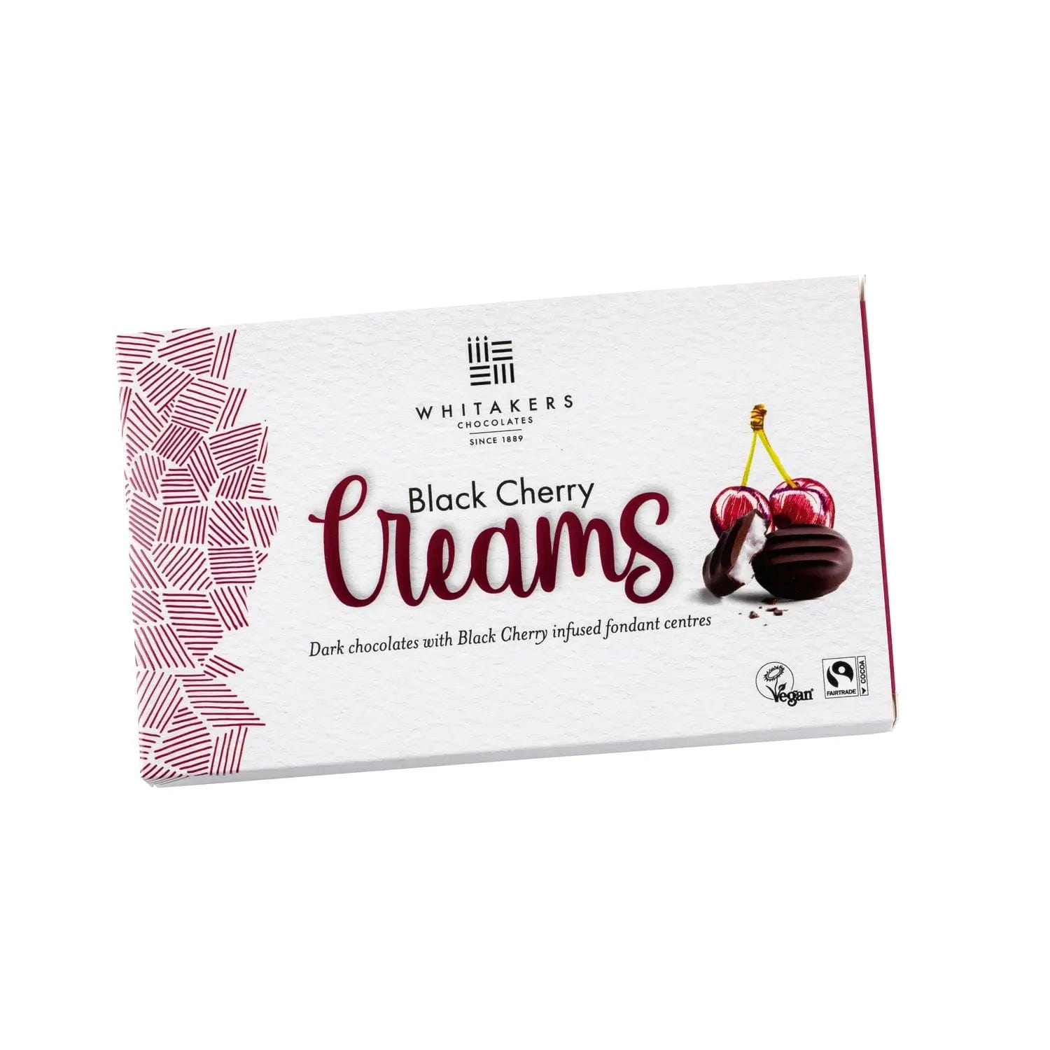 Jag Couture London - New York Whitakers dark chocolate covered black cherry fondant creams in carton